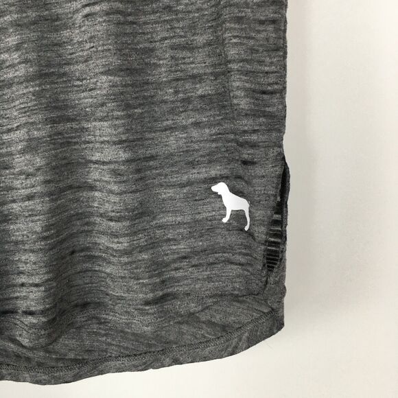 Victoria's Secret PINK Logo Cotton Blend Short Sleeve Top Sheer Grey Size S - Picture 5 of 14